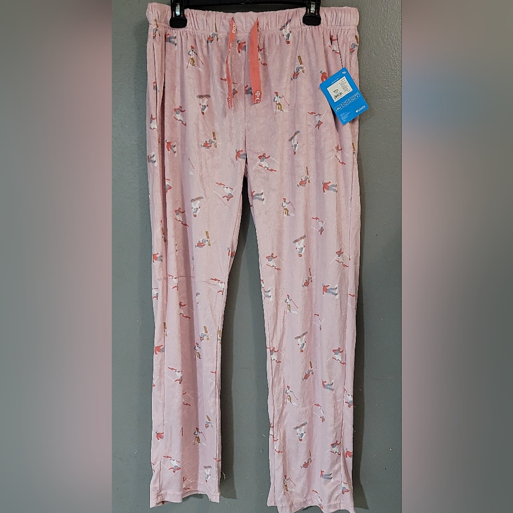 Columbia Pink Pajama Pants with‎ Multicolor Print